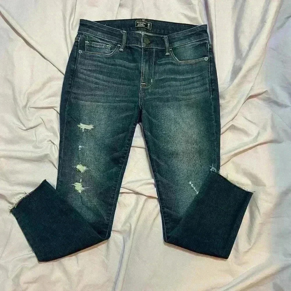 Abercrombie & Finch Womens 2S/26 Harper Ankle Jeans|Dark Wash|Cut Off|Distressed - Picture 1 of 10